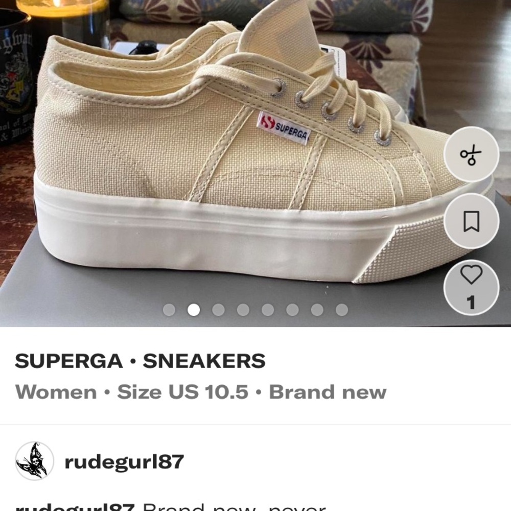 Superga Ivory Platform Sneakers
